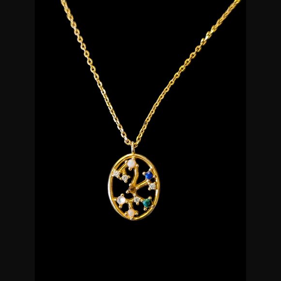 Pdpaola 18k Gold Plated 925 Sterling Gold Vermeil Zodiac Sagittarius Necklace - Picture 2 of 10